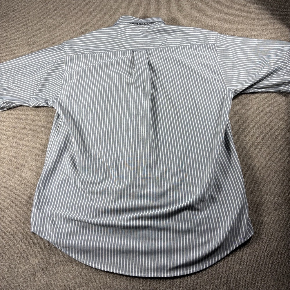 Croft & Barrow Short Sleeve Button Up Stripped Size M Color Gray - Picture 5 of 9